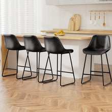 Load image into Gallery viewer, Artiss 4x Bar Stools Leather Padded Metal Legs Black