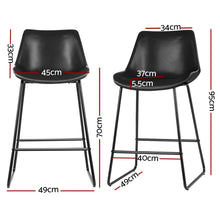 Load image into Gallery viewer, Artiss 4x Bar Stools Leather Padded Metal Legs Black