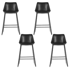 Load image into Gallery viewer, Artiss 4x Bar Stools Leather Padded Metal Legs Black