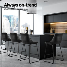 Load image into Gallery viewer, Artiss 4x Bar Stools Leather Padded Metal Legs Black