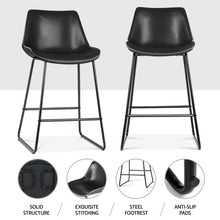 Load image into Gallery viewer, Artiss 4x Bar Stools Leather Padded Metal Legs Black