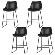 Load image into Gallery viewer, Artiss 4x Bar Stools Leather Padded Metal Legs Black