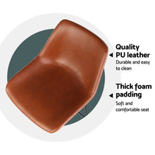 Load image into Gallery viewer, Artiss 4x Bar Stools Leather Padded Metal Legs Brown