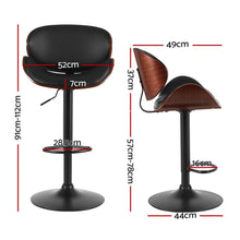 Load image into Gallery viewer, Artiss 4x Bar Stools Gas Lift Leather Padded Black