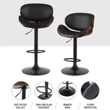 Load image into Gallery viewer, Artiss 4x Bar Stools Gas Lift Leather Padded Black