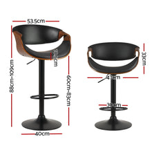 Load image into Gallery viewer, Artiss 4x Bar Stools Gas Lift Leather w/Armrest