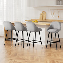 Load image into Gallery viewer, Artiss 4x Bar Stools Upholstered Stool Counter Seat Kitchen Dining Chairs