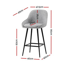 Load image into Gallery viewer, Artiss 4x Bar Stools Upholstered Stool Counter Seat Kitchen Dining Chairs