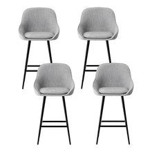 Load image into Gallery viewer, Artiss 4x Bar Stools Upholstered Stool Counter Seat Kitchen Dining Chairs