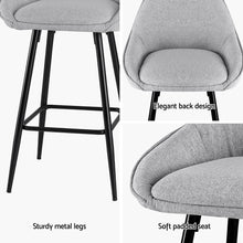Load image into Gallery viewer, Artiss 4x Bar Stools Upholstered Stool Counter Seat Kitchen Dining Chairs