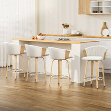 Load image into Gallery viewer, Artiss 4x Bar Stools Swivel Leather Chairs Wooden
