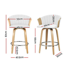 Load image into Gallery viewer, Artiss 4x Bar Stools Swivel Leather Chairs Wooden