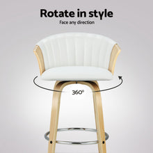 Load image into Gallery viewer, Artiss 4x Bar Stools Swivel Leather Chairs Wooden