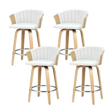 Load image into Gallery viewer, Artiss 4x Bar Stools Swivel Leather Chairs Wooden
