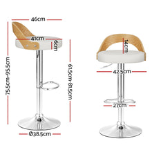 Load image into Gallery viewer, Artiss 4x Bar Stools Adjustable Leather Padded White