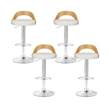 Load image into Gallery viewer, Artiss 4x Bar Stools Adjustable Leather Padded White