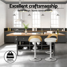 Load image into Gallery viewer, Artiss 4x Bar Stools Adjustable Leather Padded White