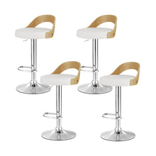 Load image into Gallery viewer, Artiss 4x Bar Stools Adjustable Leather Padded White