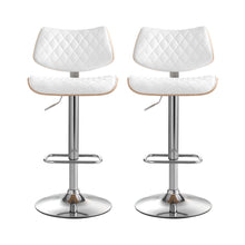 Load image into Gallery viewer, Artiss 2x Bar Stools Kitchen Dining Chairs Gas Lift Stool Wooden Leather White