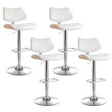 Load image into Gallery viewer, Artiss 4x Bar Stools Kitchen Dining Chairs Gas Lift Stool Wooden Leather White