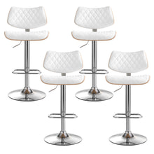 Load image into Gallery viewer, Artiss 4x Bar Stools Kitchen Dining Chairs Gas Lift Stool Wooden Leather White