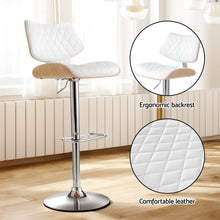Load image into Gallery viewer, Artiss 4x Bar Stools Kitchen Dining Chairs Gas Lift Stool Wooden Leather White