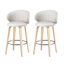 Load image into Gallery viewer, 2x Artiss Bar Stools Dining Chairs Contoured Leather Wood Stool