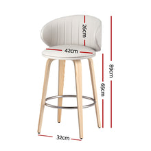Load image into Gallery viewer, 2x Artiss Bar Stools Dining Chairs Contoured Leather Wood Stool