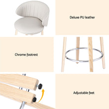 Load image into Gallery viewer, 2x Artiss Bar Stools Dining Chairs Contoured Leather Wood Stool