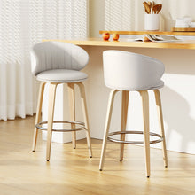 Load image into Gallery viewer, 2x Artiss Bar Stools Dining Chairs Contoured Leather Wood Stool