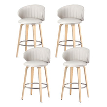 Load image into Gallery viewer, 4x Artiss Bar Stools Dining Chairs Contoured Leather Wood Stool