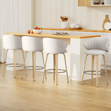 Load image into Gallery viewer, 4x Artiss Bar Stools Dining Chairs Contoured Leather Wood Stool