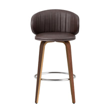 Load image into Gallery viewer, 2x Artiss Bar Stools Dining Chairs Contoured Leather Wood Stool