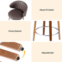 Load image into Gallery viewer, 2x Artiss Bar Stools Dining Chairs Contoured Leather Wood Stool