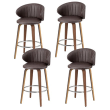Load image into Gallery viewer, 4x Artiss Bar Stools Dining Chairs Contoured Leather Wood Stool