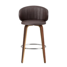 Load image into Gallery viewer, 4x Artiss Bar Stools Dining Chairs Contoured Leather Wood Stool