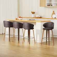 Load image into Gallery viewer, 4x Artiss Bar Stools Dining Chairs Contoured Leather Wood Stool