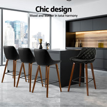 Load image into Gallery viewer, Artiss 4x Bar Stools PU Seat Wooden