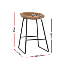 Load image into Gallery viewer, Artiss 4x Bar Stools Kitchen Dining Chairs Counter Stool PU Leather Metal Brown