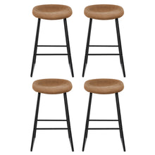 Load image into Gallery viewer, Artiss 4x Bar Stools Kitchen Dining Chairs Counter Stool PU Leather Metal Brown