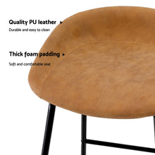Load image into Gallery viewer, Artiss 4x Bar Stools Kitchen Dining Chairs Counter Stool PU Leather Metal Brown