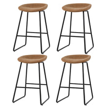 Load image into Gallery viewer, Artiss 4x Bar Stools Kitchen Dining Chairs Counter Stool PU Leather Metal Brown