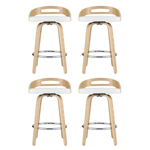 Artiss 4x Bar Stools Swivel Dining Chairs Low Back Counter Seat PU Cushion