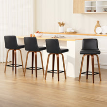 Load image into Gallery viewer, Artiss 4x Bar Stools Swivel Leather Padded Wooden