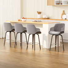 Load image into Gallery viewer, Artiss 4x Bar Stools Swivel Velvet Padded Wooden