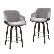Load image into Gallery viewer, Artiss 4x Bar Stools Swivel Velvet Padded Wooden