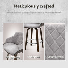 Load image into Gallery viewer, Artiss 4x Bar Stools Swivel Velvet Padded Wooden