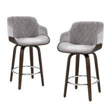 Load image into Gallery viewer, Artiss 4x Bar Stools Swivel Velvet Padded Wooden
