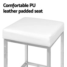 Load image into Gallery viewer, Artiss 4x Bar Stools Leather Padded Metal White