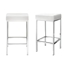 Load image into Gallery viewer, Artiss 4x Bar Stools Leather Padded Metal White